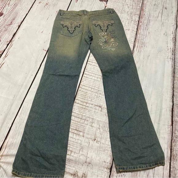 FANCY COLLECTION JEANS dirty wash women’s boot cut flare Vintage Y2K size 29 NWT - Picture 13 of 14